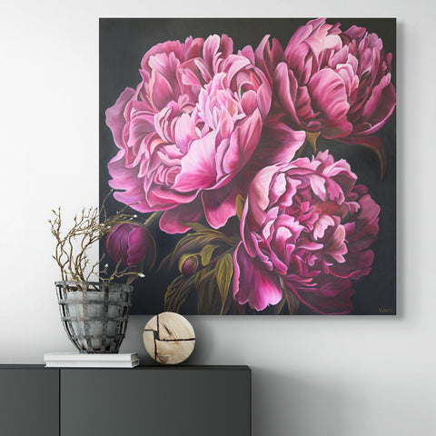 Peony Symphony - oil painting on canvas